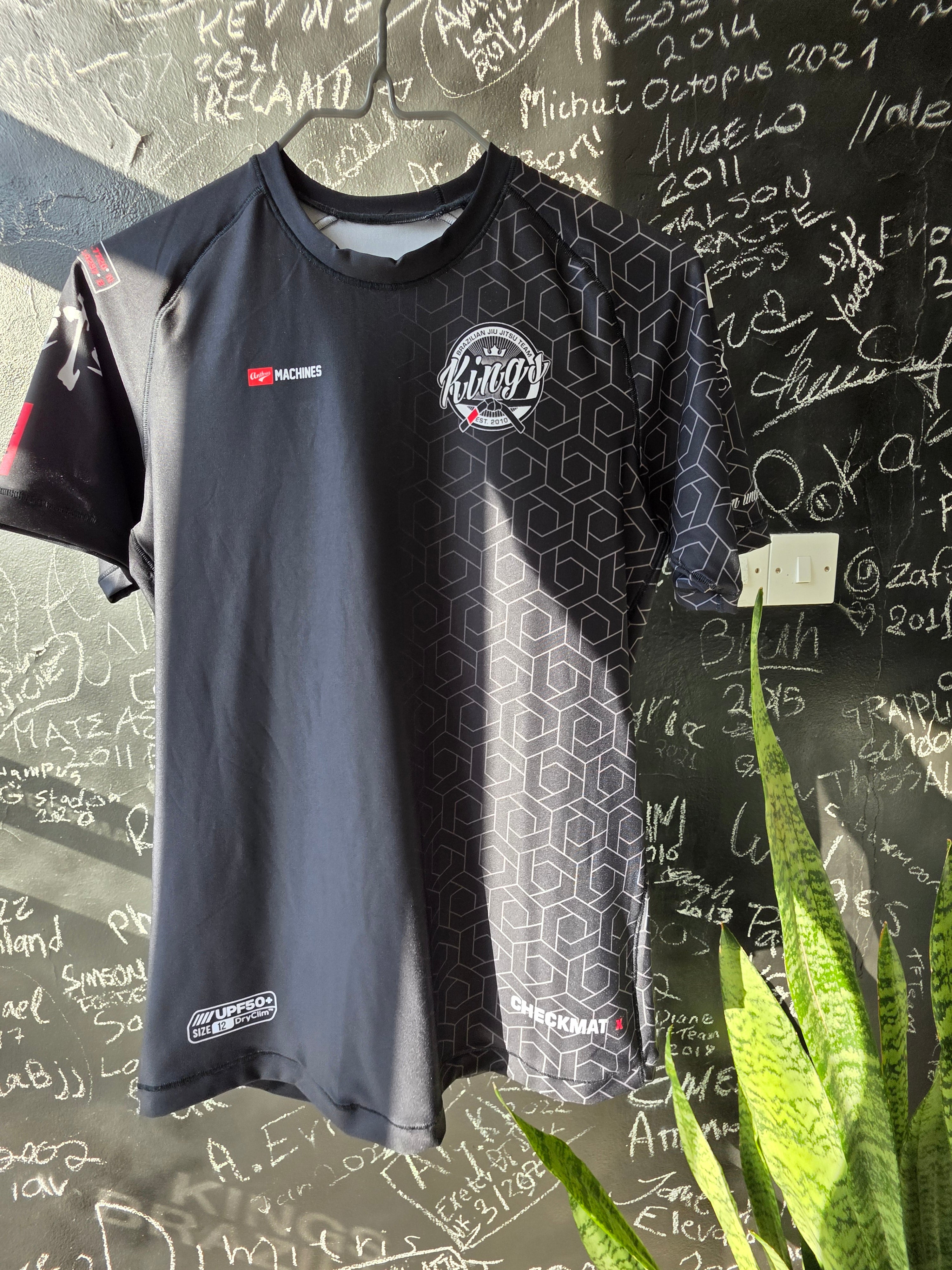 KIDS 24Hexagon Shortsleeve Rashguard Black